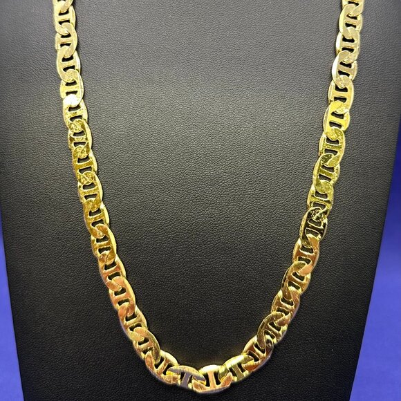 14KGP Mariner Link Chain Necklace Unisex Gold-Plated - Picture 4 of 14